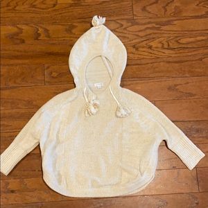 Girls Mudpie cream sweater poncho size 12/18 month